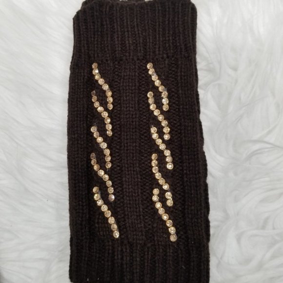 Brown, Tan, Black or gray KNITTED fIGERLESS GLOVES - Picture 3 of 4